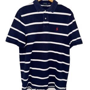 Ralph‎ Lauren Blue and White Striped Polo Shirt